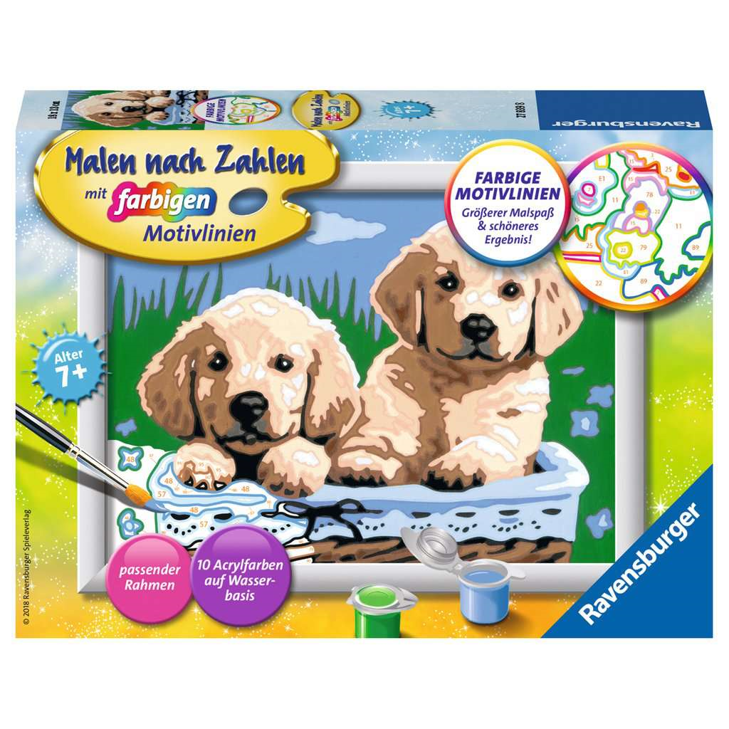 Ravensburger 27839 Malen nach Zahlen - Süße Hundewelpen – Spielinger