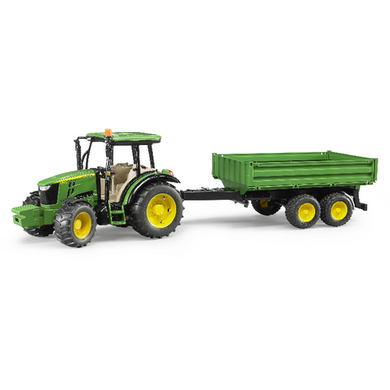 BRUDER 02108 Profi-Serie - John Deere 5115M mit Bordwandanhänger