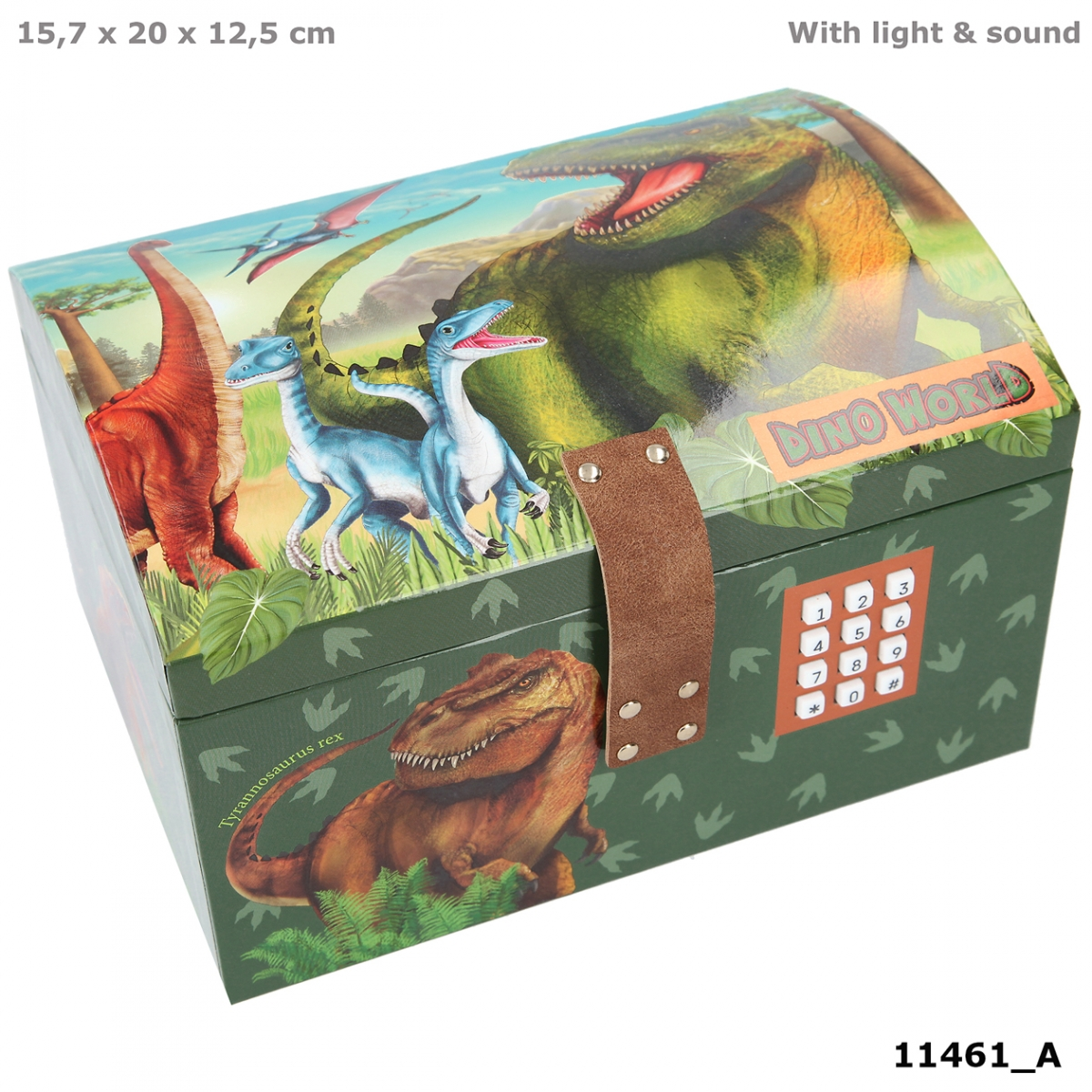 Depesche 011461 Dino World - Schatztruhe mit Code (Sound und Licht